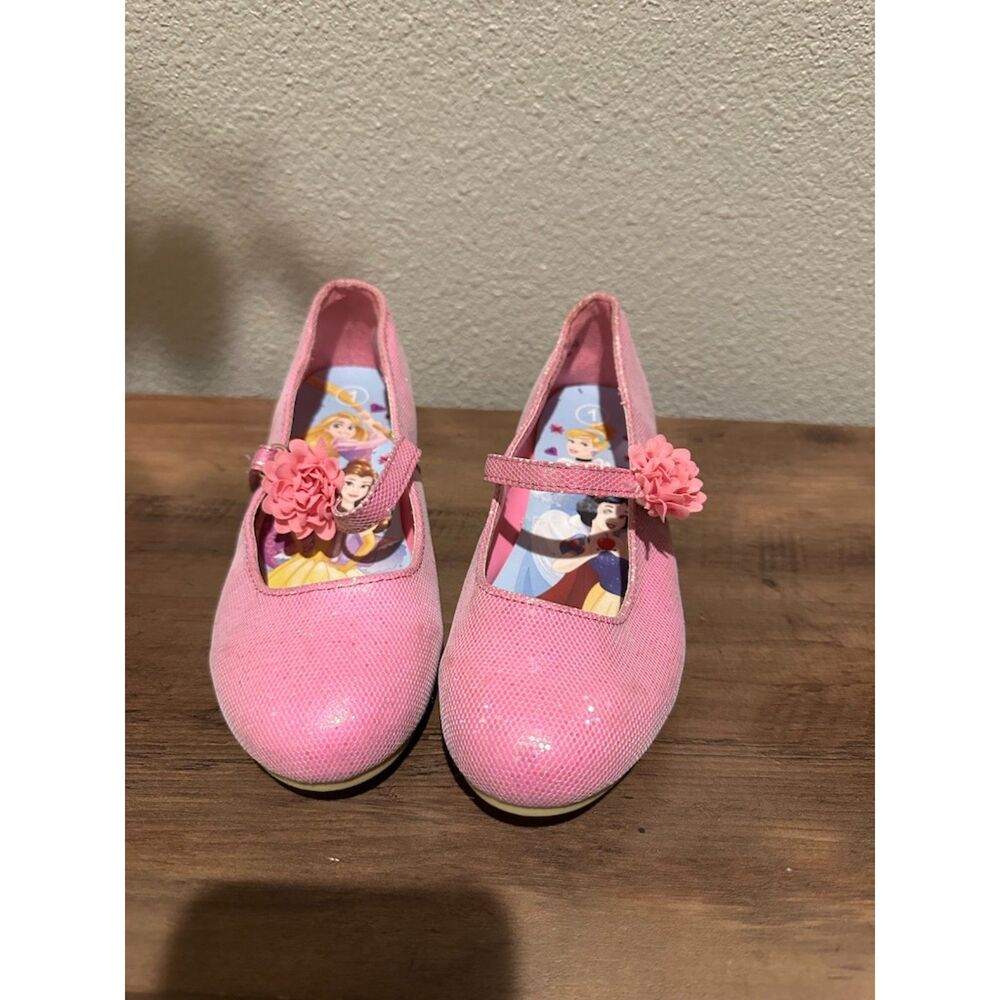 Disney Princess Girl Pink Heel Dress Shoes Size 1